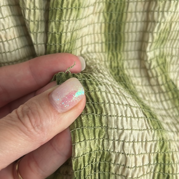 Marie Oliver Qiunnlyn Green Tie Dye Smocked Tiered Ruffle Dress - Picture 6 of 12